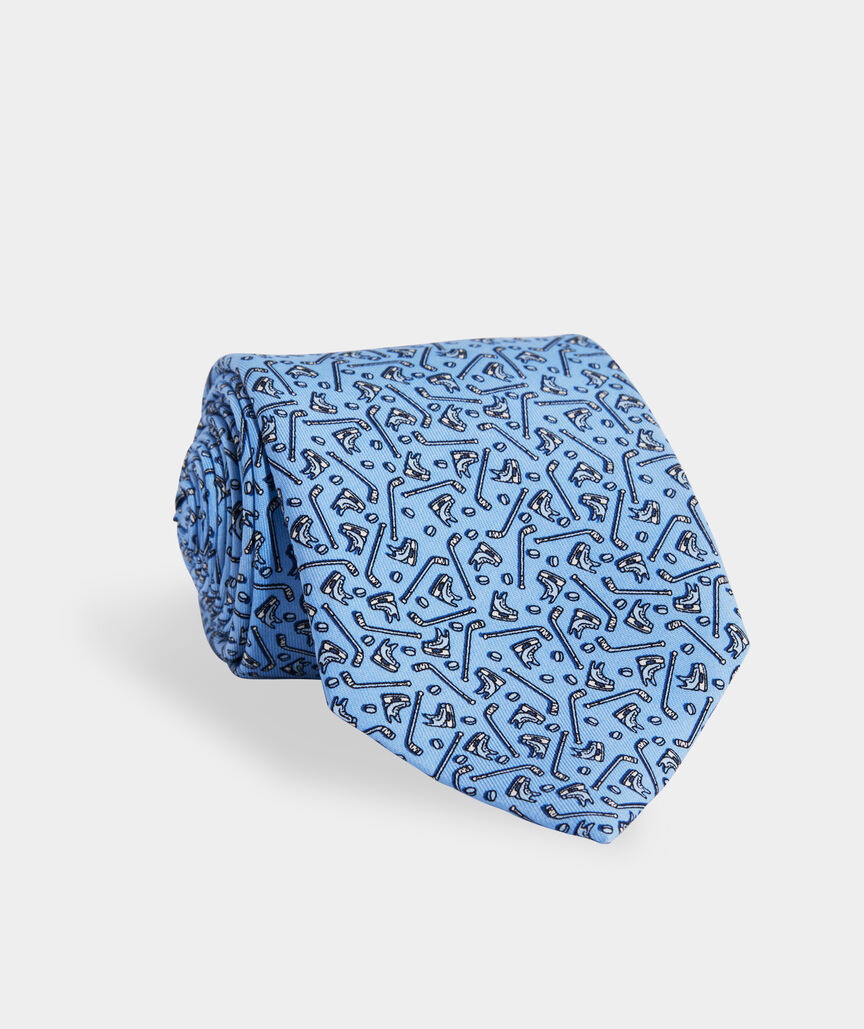 Scattered Hockey Gear Printed Tie