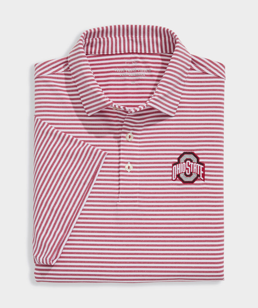The Ohio State University Winstead Stripe Sankaty Polo