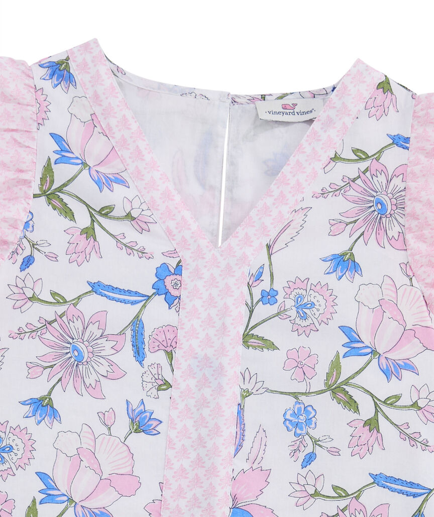 OUTLET Border Flutter Sleeve Dress