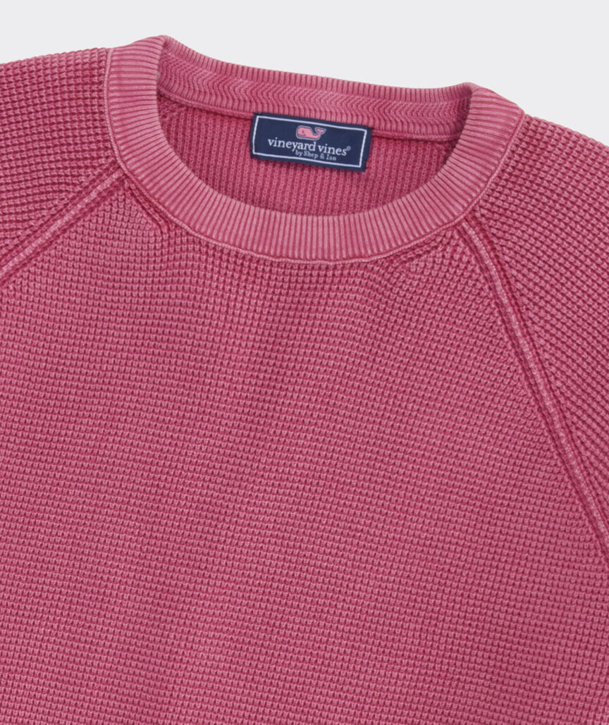 Garment-Dyed Beach Waffle Crewneck
