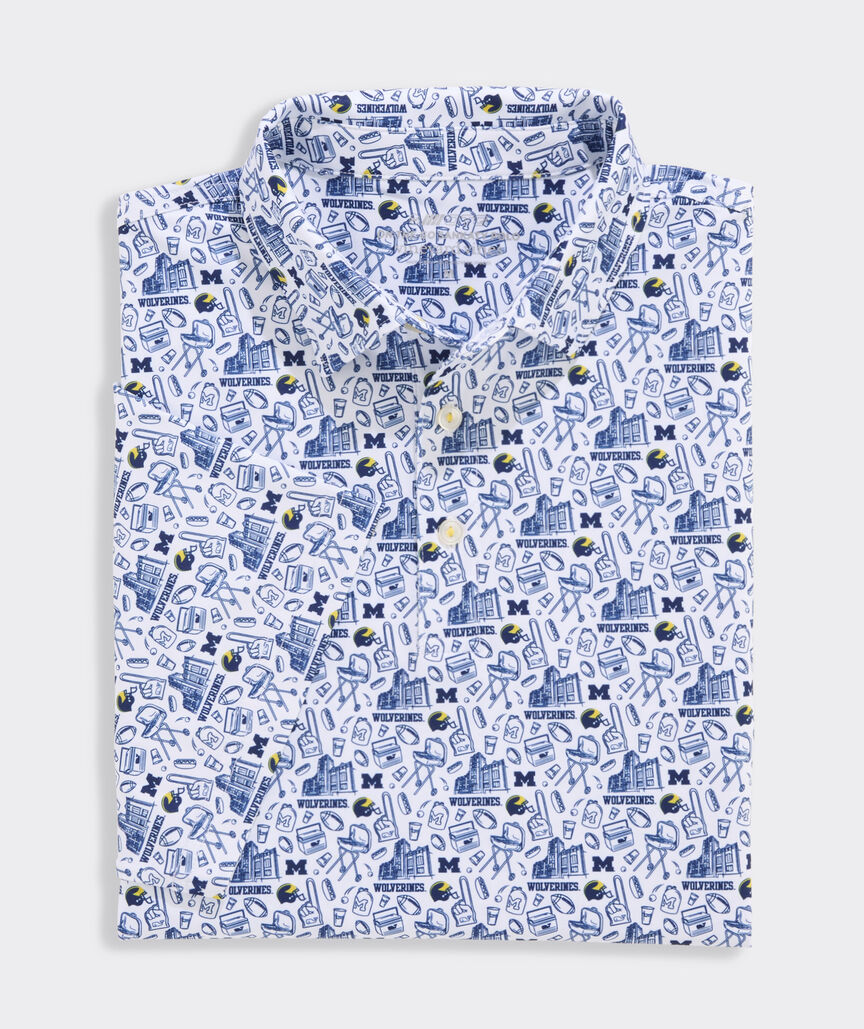 University of Michigan Men's Printed Sankaty Polo