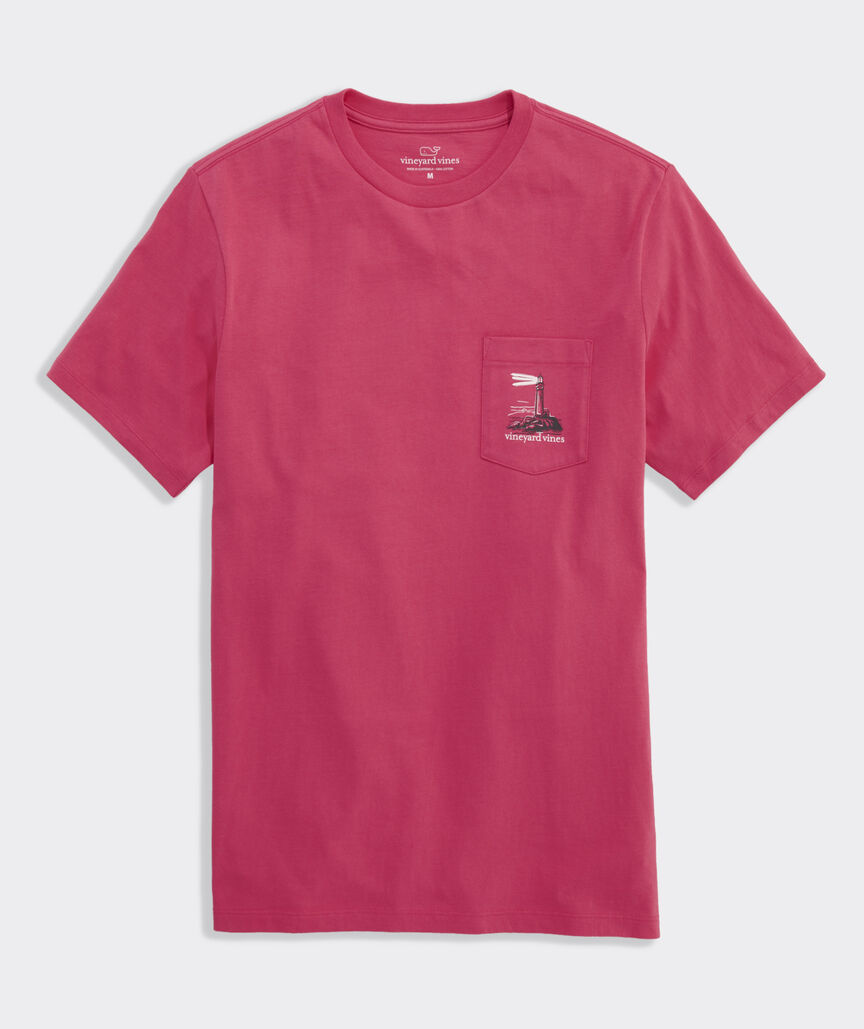 Lighthouse At Dusk Short-Sleeve Pocket Tee