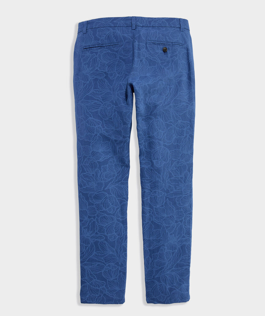 Kentucky Derby Floral Lines Linen Breaker Pants