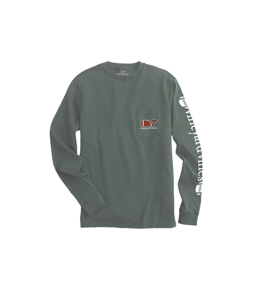 OUTLET Kids' Football Whale Long-Sleeve Pocket Tee
