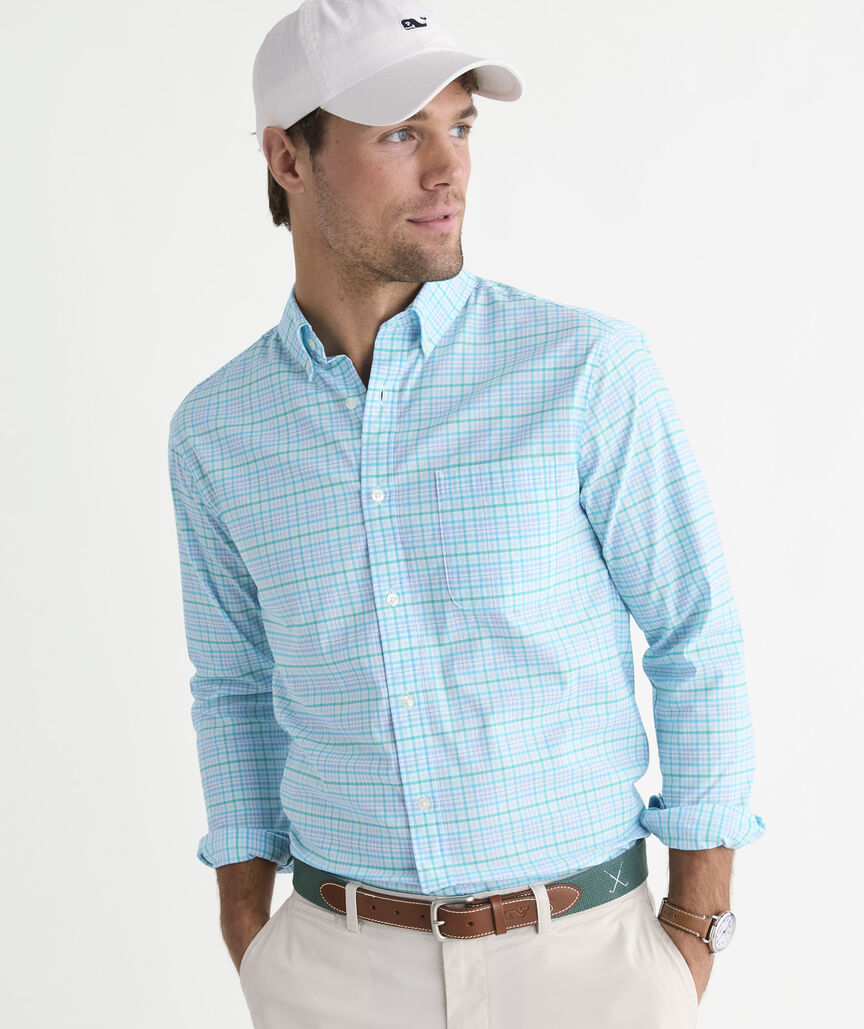 Performance Cotton Tiki Torch Plaid Shirt