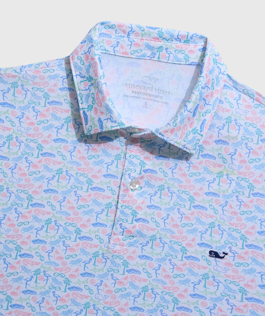 OUTLET Boys' Performance Beach Icons Polo