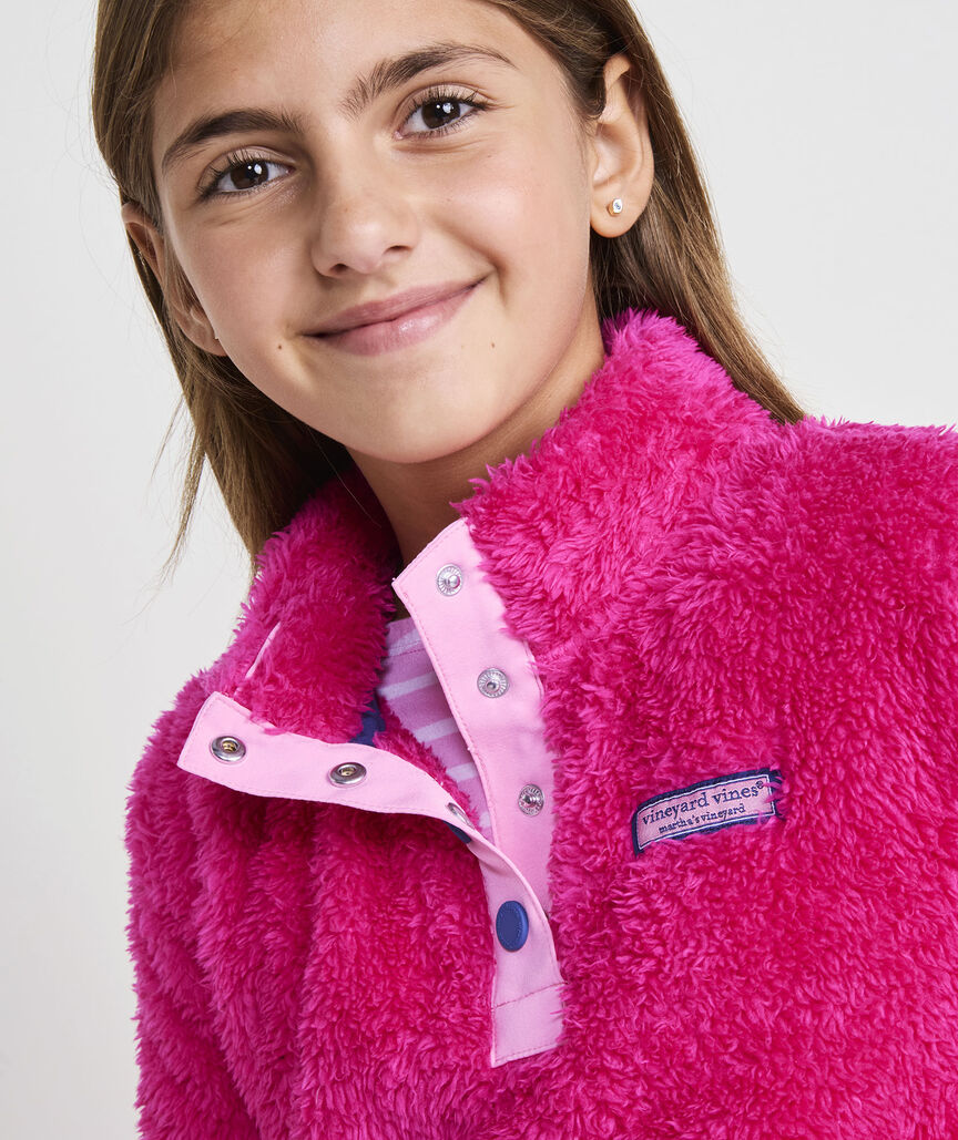 Girls' Teddy Fleece Snap Pullover