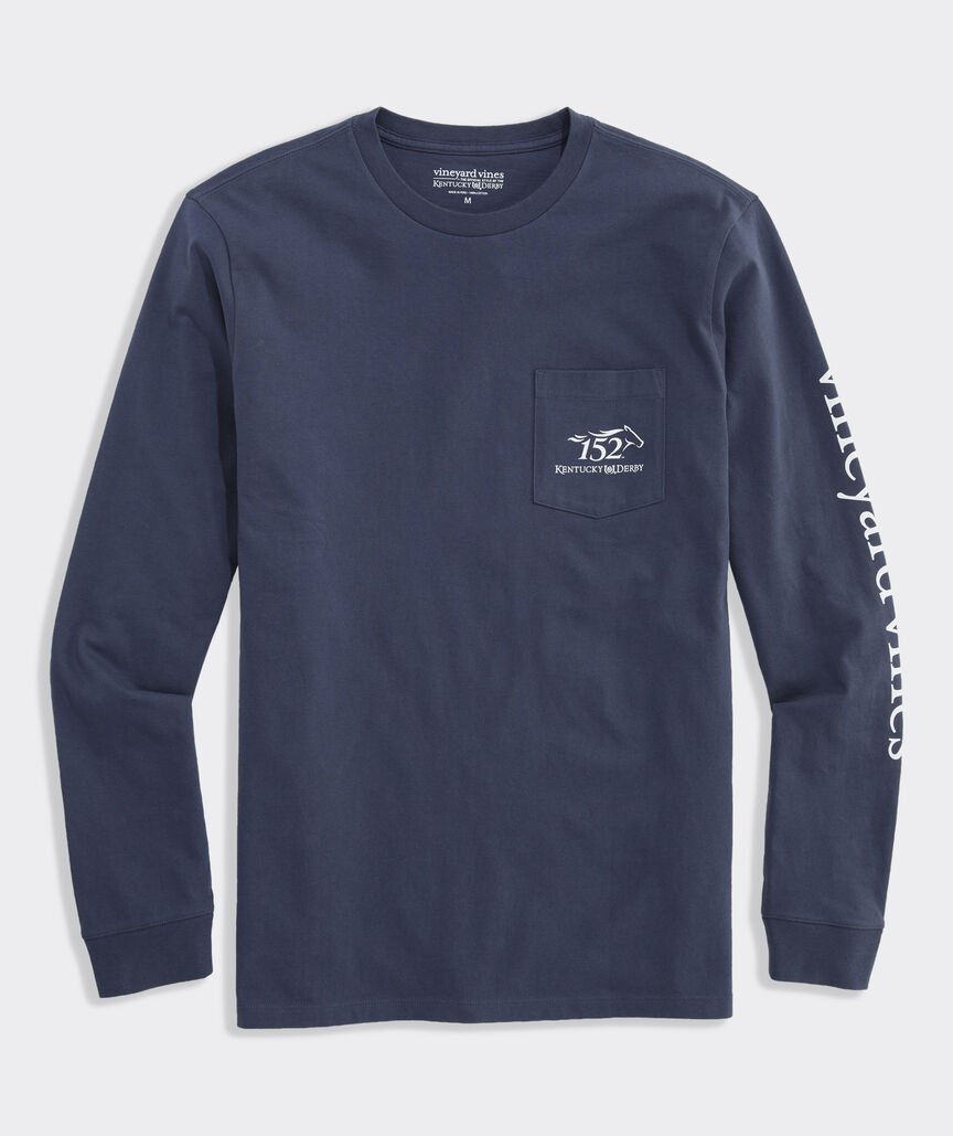 Kentucky Derby Churchill Locations Long-Sleeve Pocket Tee