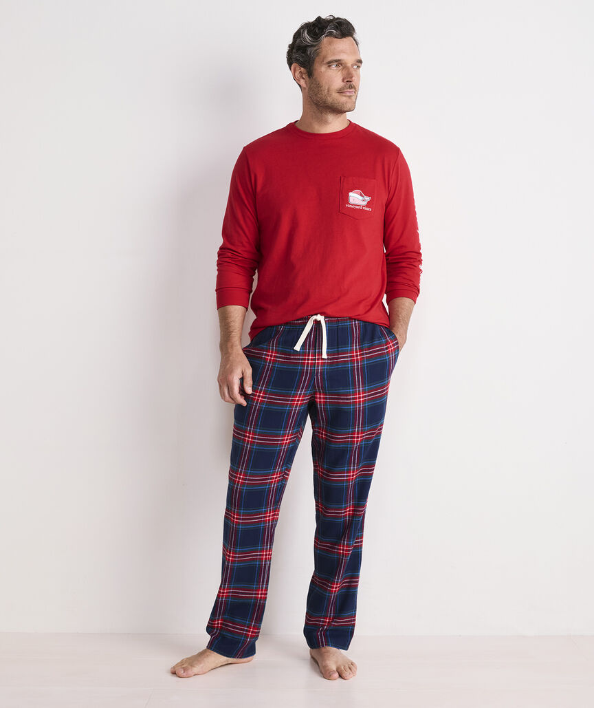 Santa Whale Long-Sleeve Pocket Tee