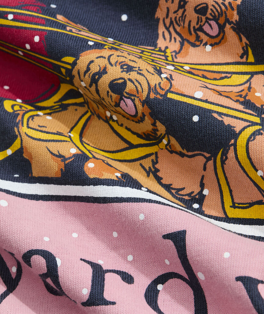 Goldendoodle Sleigh Long-Sleeve Pocket Tee