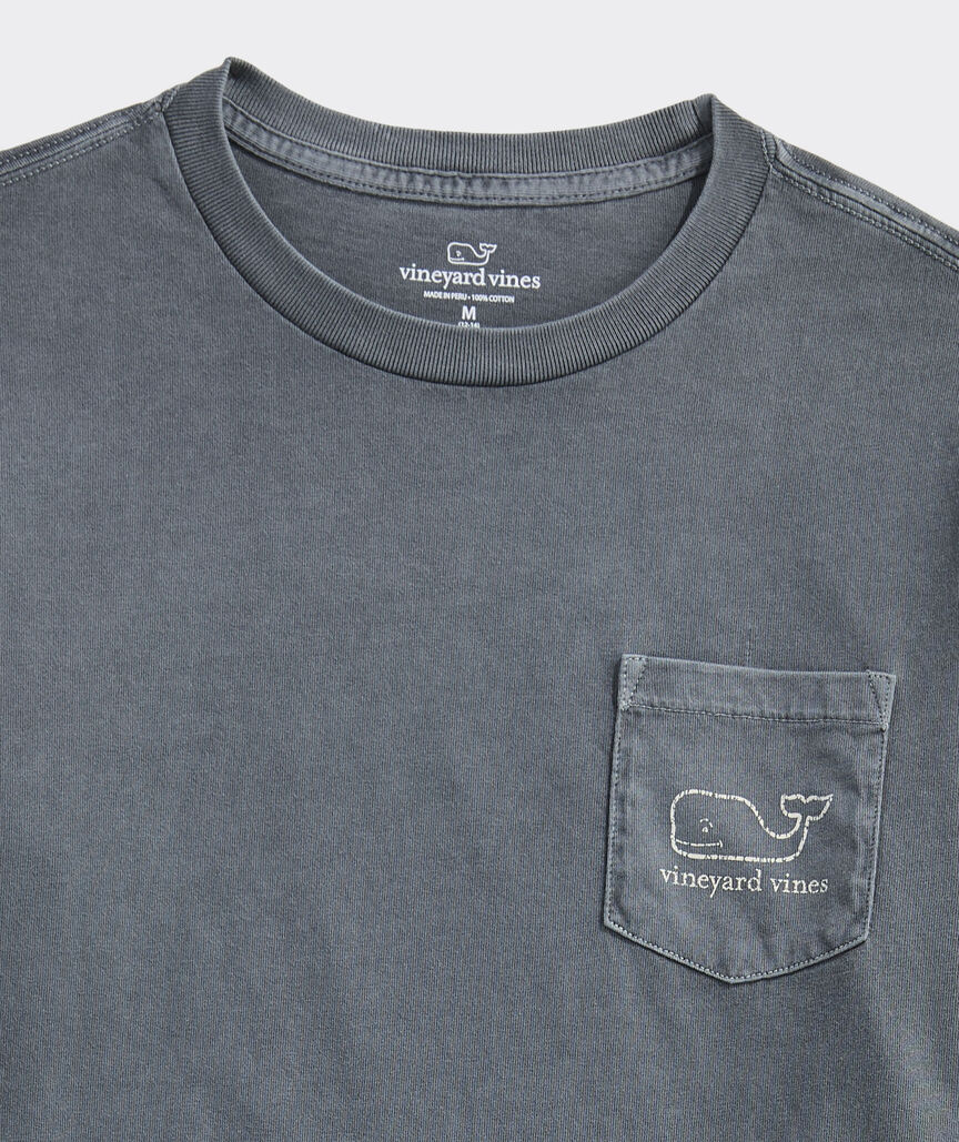 Boys' Vintage Whale Garment-Dyed Long-Sleeve Pocket Tee