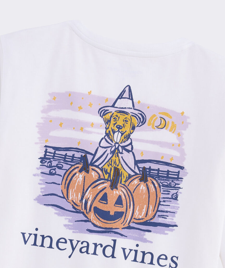Women's Pumpkin Patch Pup Long-Sleeve Pocket Tee