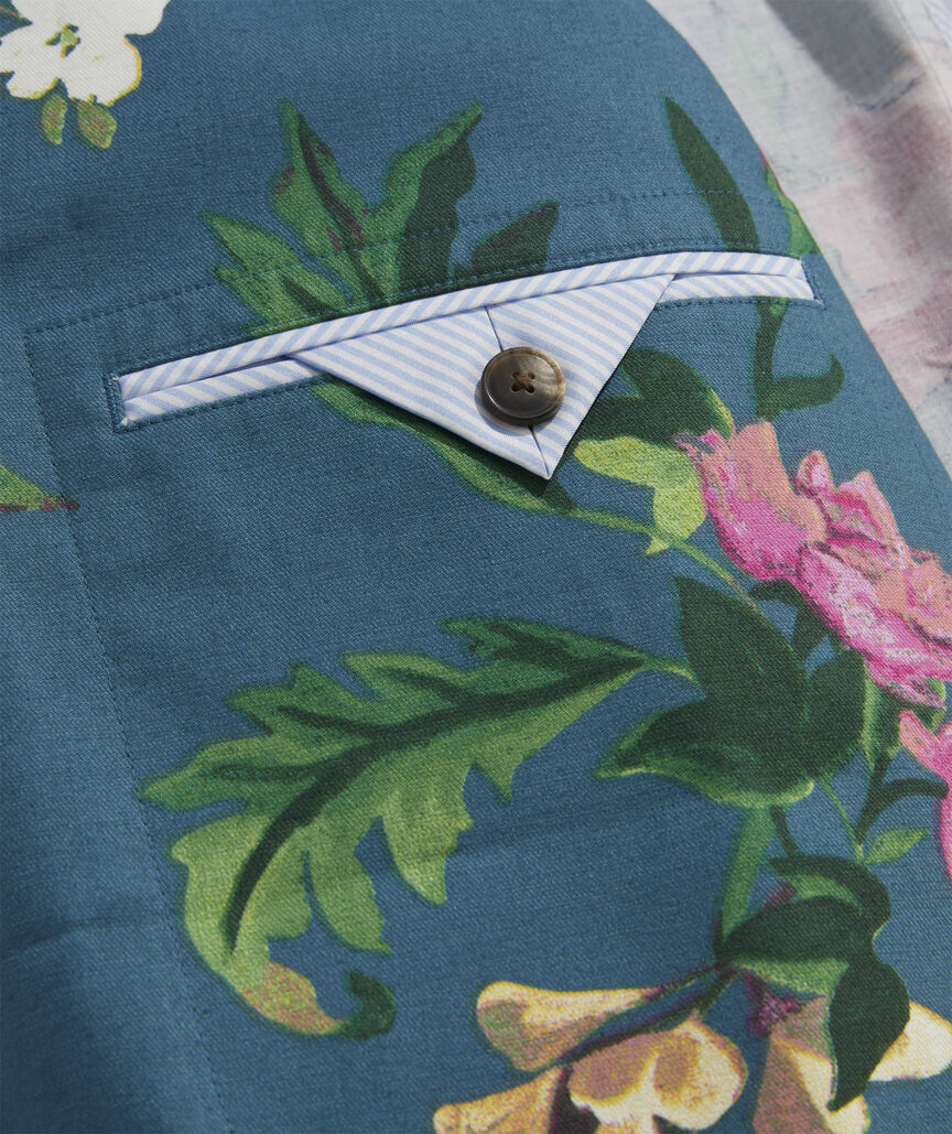 Kentucky Derby Cotton-Linen Floral Blazer