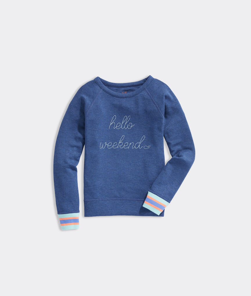 Girls' Embroidered Dreamcloth Crewneck Sweatshirt