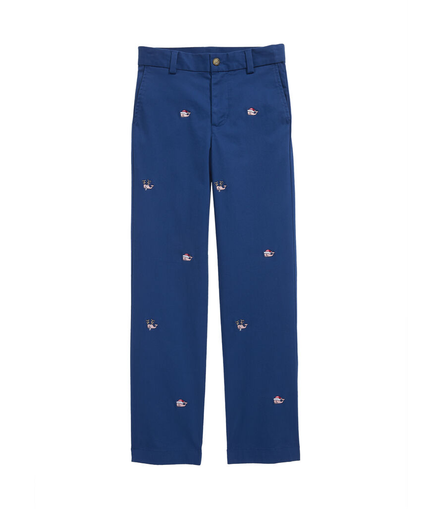 OUTLET Boys' Holiday Whale Embroidered Pants