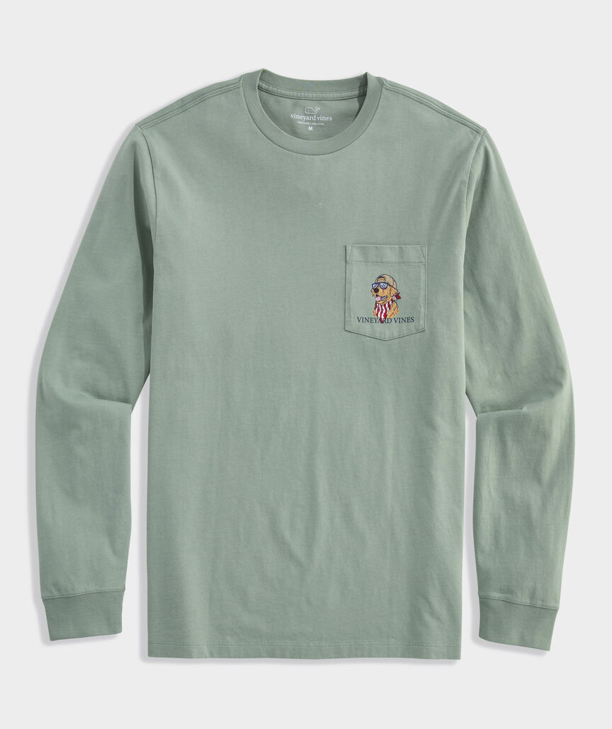 America Dog Long-Sleeve Pocket Tee