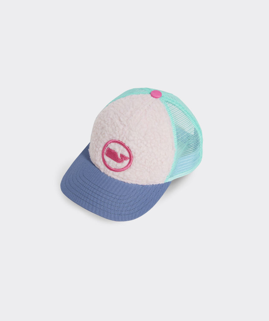 Girls' Sherpa Whale Dot Trucker Hat