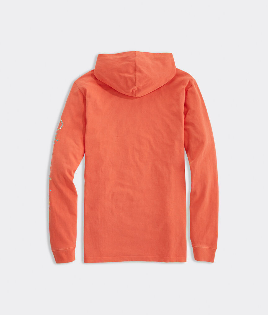 Garment Dyed Tropical Drinks Whale Dot Long-Sleeve Hoodie Tee