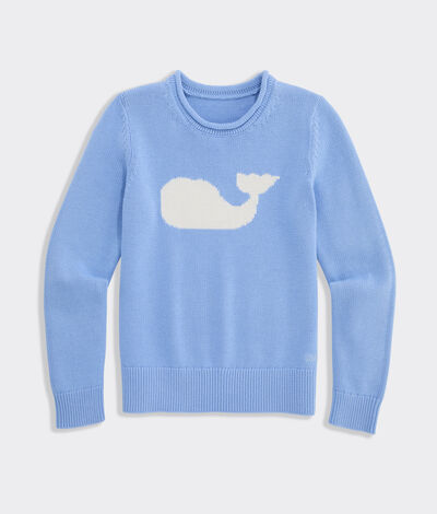 Vineyard Vines Girls' Katie Cotton Rollneck Sweater (Serenity Blue) (Size: L)