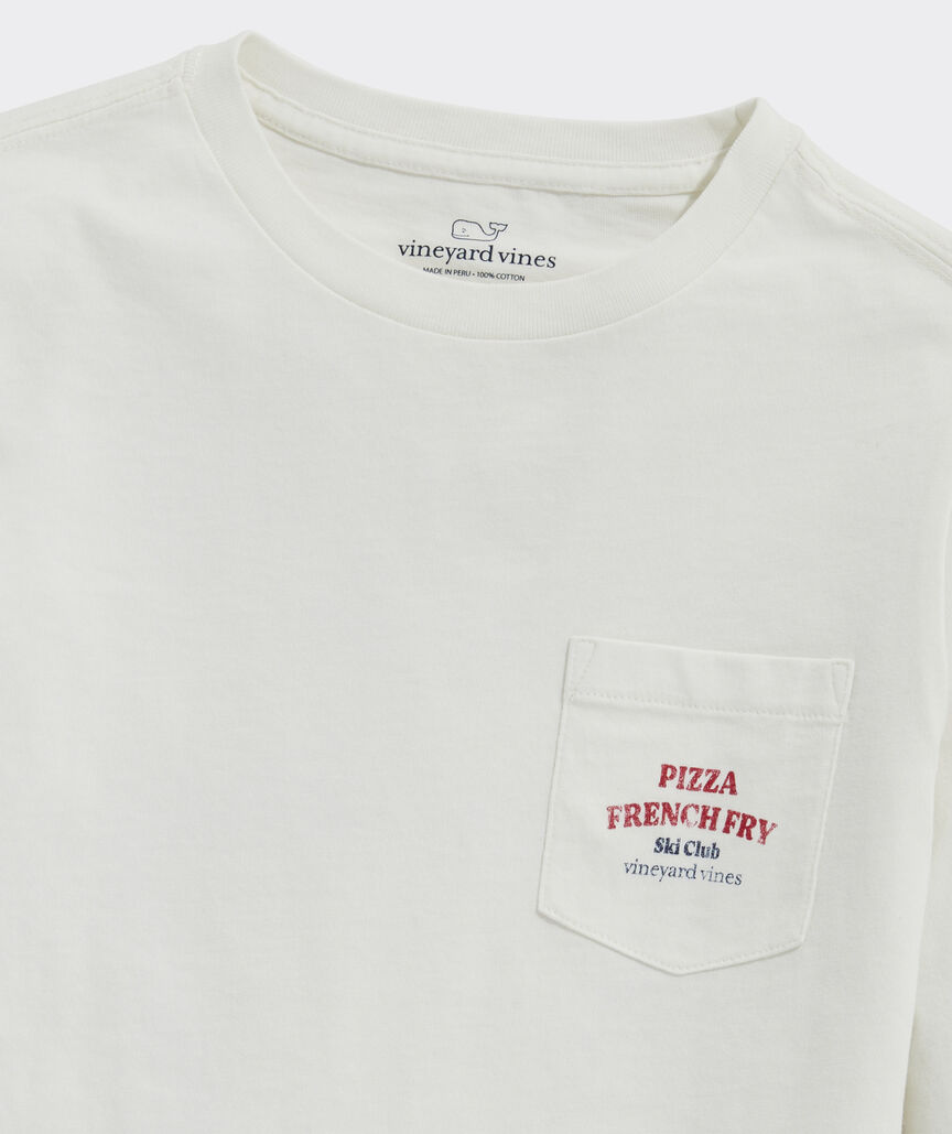 Boys' Pizza French Fry Ski Club Long-Sleeve Pocket Tee