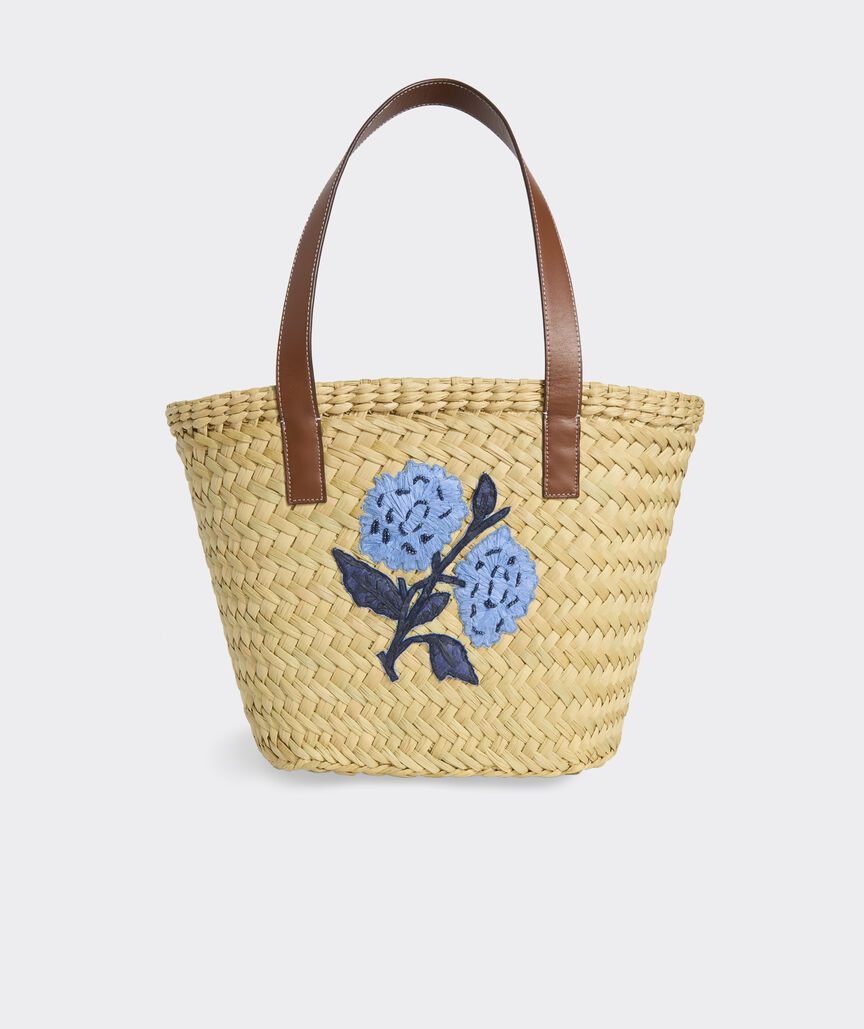 Hydrangea Straw Tote