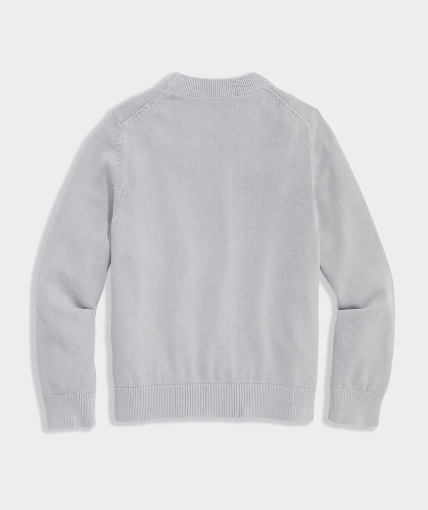 Boys' Garment-Dyed Cotton Crewneck Sweater