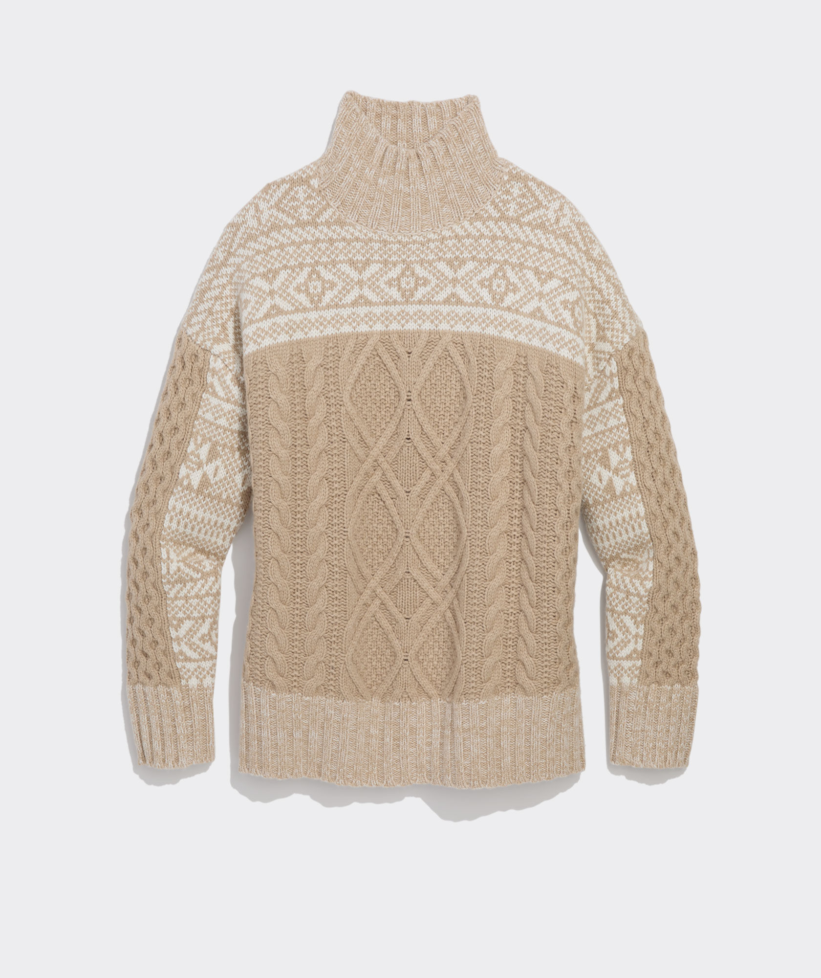 Fair Isle Fisherman Mockneck Sweater
