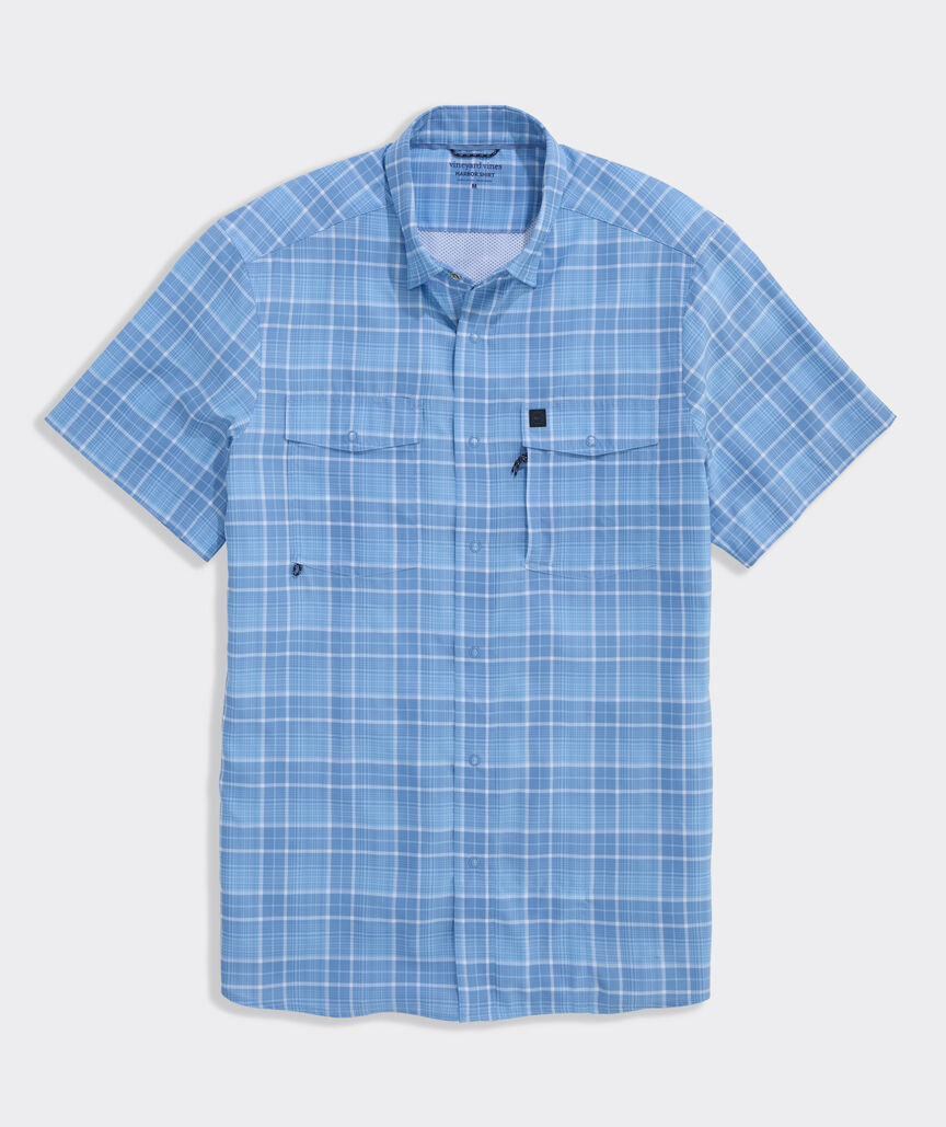 Performance Pigeon Key Plaid Short-Sleeve Harbor Shirt