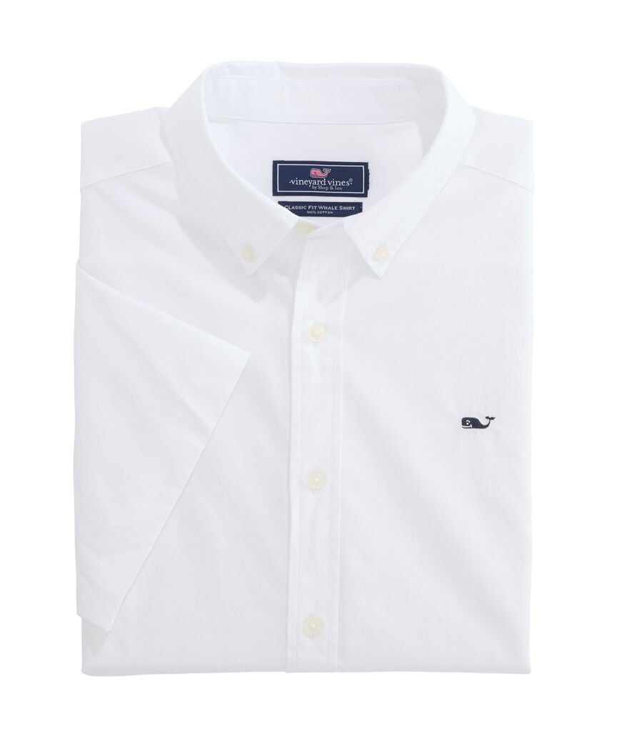 OUTLET Poplin Solid Short-Sleeve Shirt