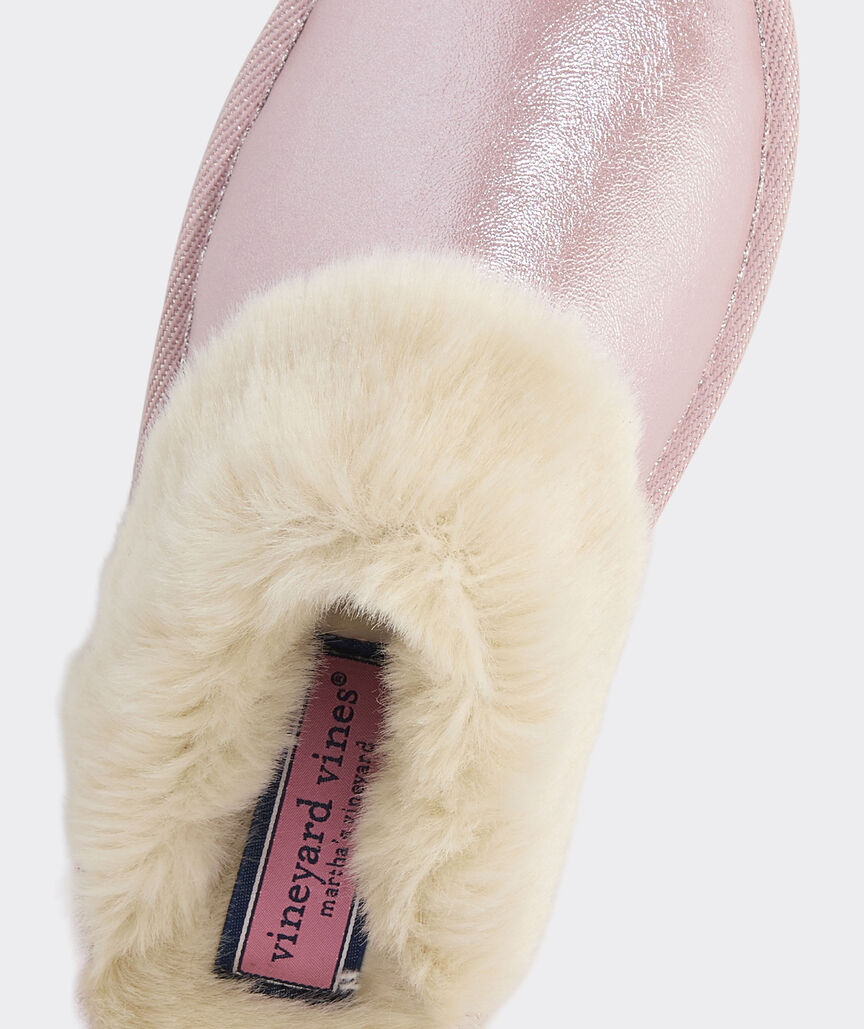Girls' Metallic Scuff Slippers