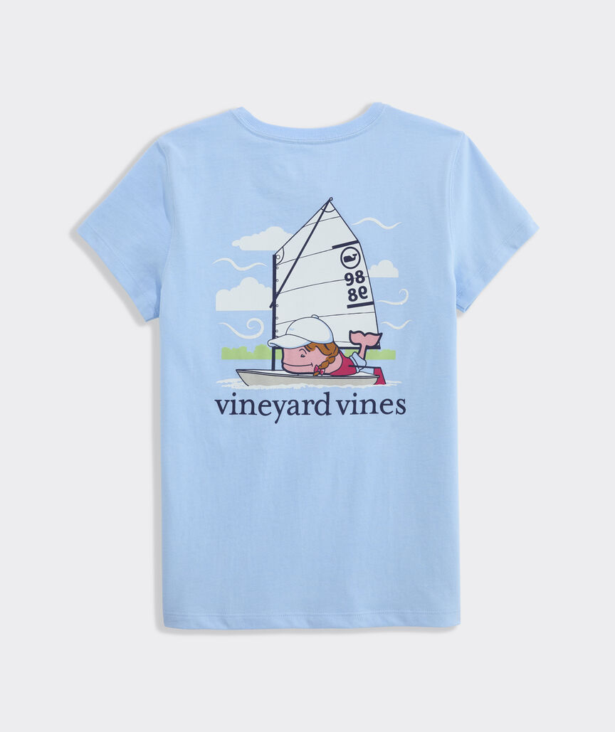Girls' Opti Sailor Whale Short-Sleeve Pocket Tee