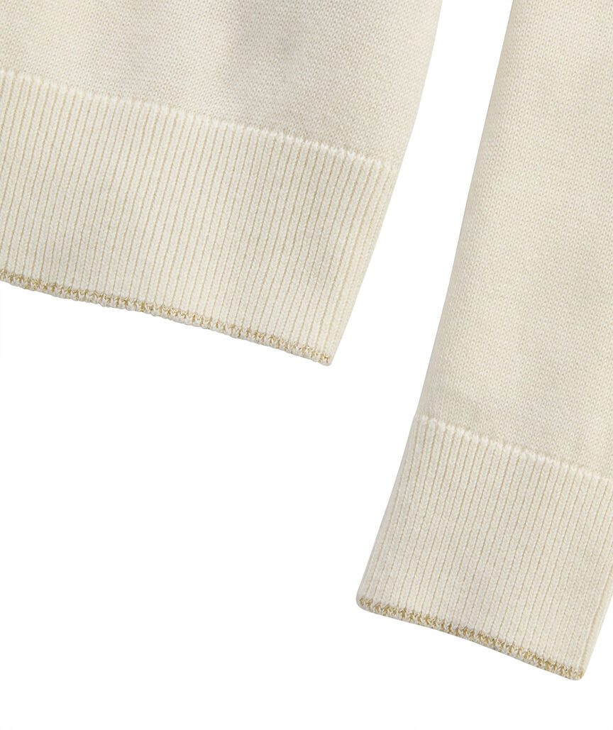 Ruffle Neck Shine Sweater