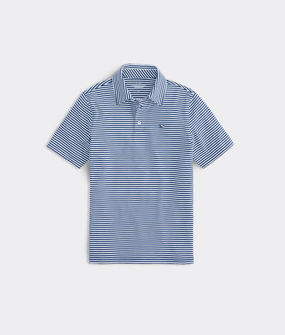 Vineyard Vines Boys' Winstead Stripe Sankaty Performance Polo Shirt (Blue) (Size: 2T)