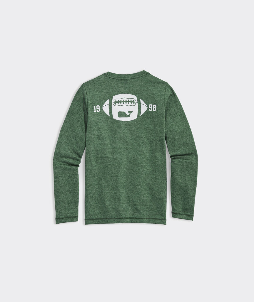 Boys' Vineyard Vines Football Long-Sleeve Harbor Performance Tee