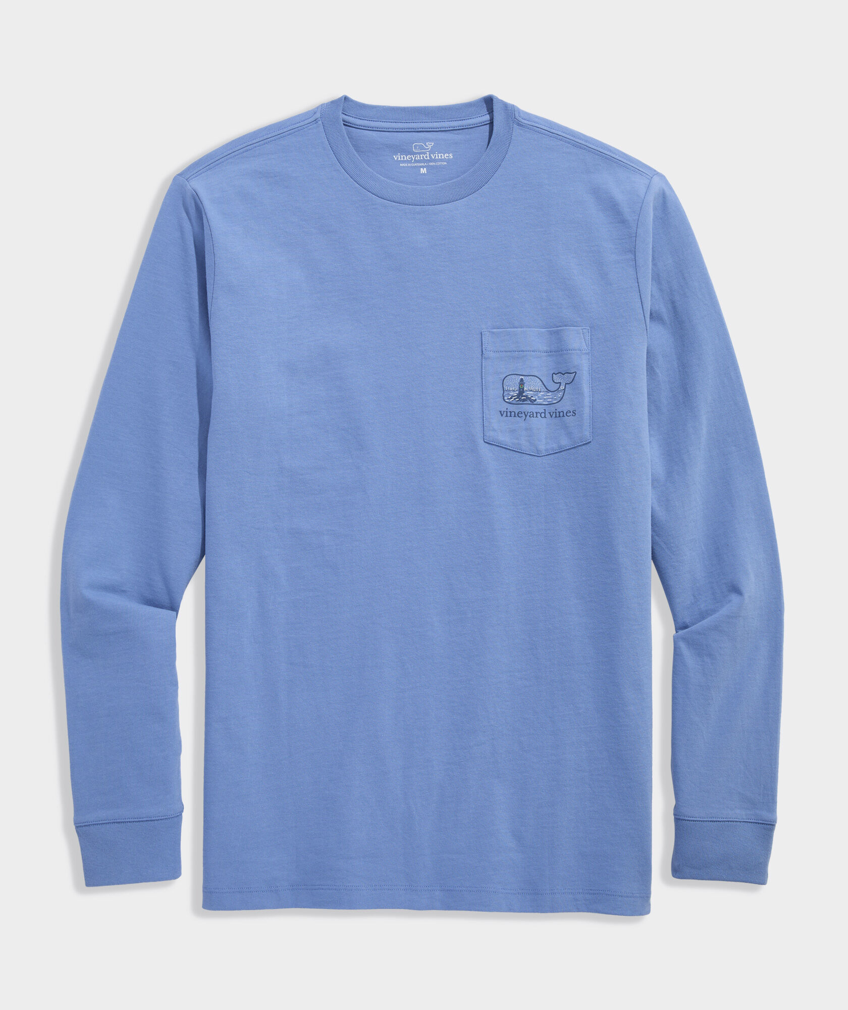 Snowy Lighthouse Whale Long-Sleeve Pocket Tee