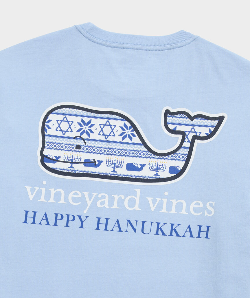 Hanukkah Whale Long-Sleeve Pocket Tee