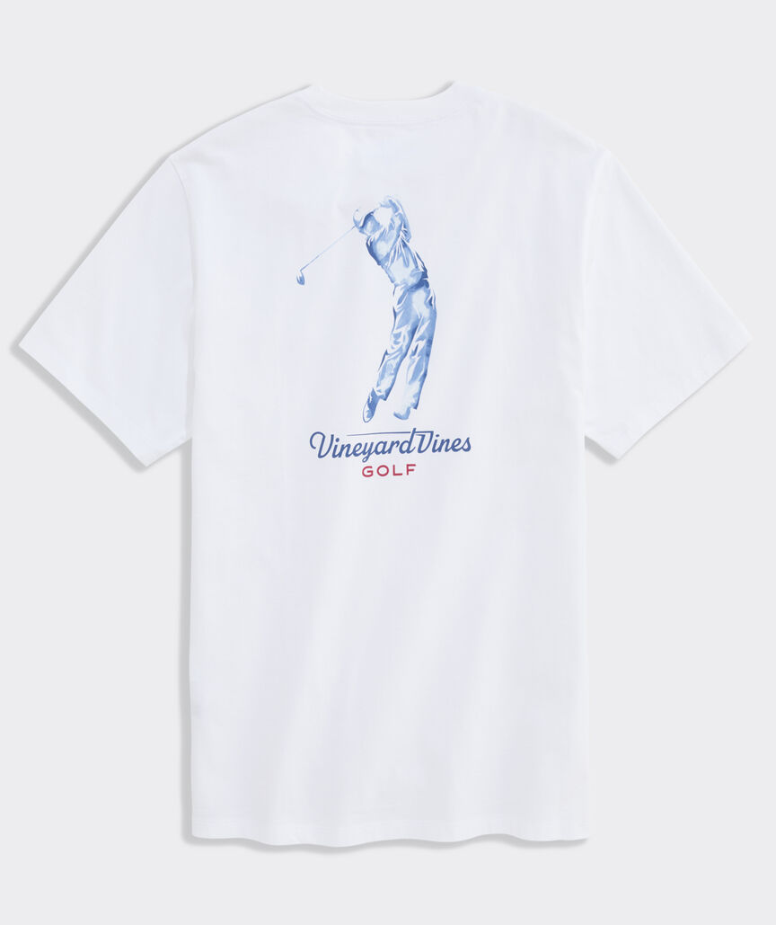 Golf Swing Water Color Short-Sleeve Pocket Tee