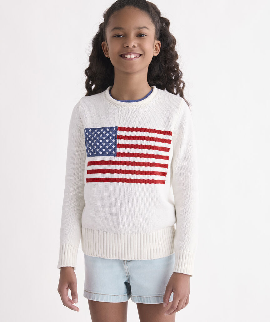 Girls' Katie Cotton Americana Rollneck Sweater