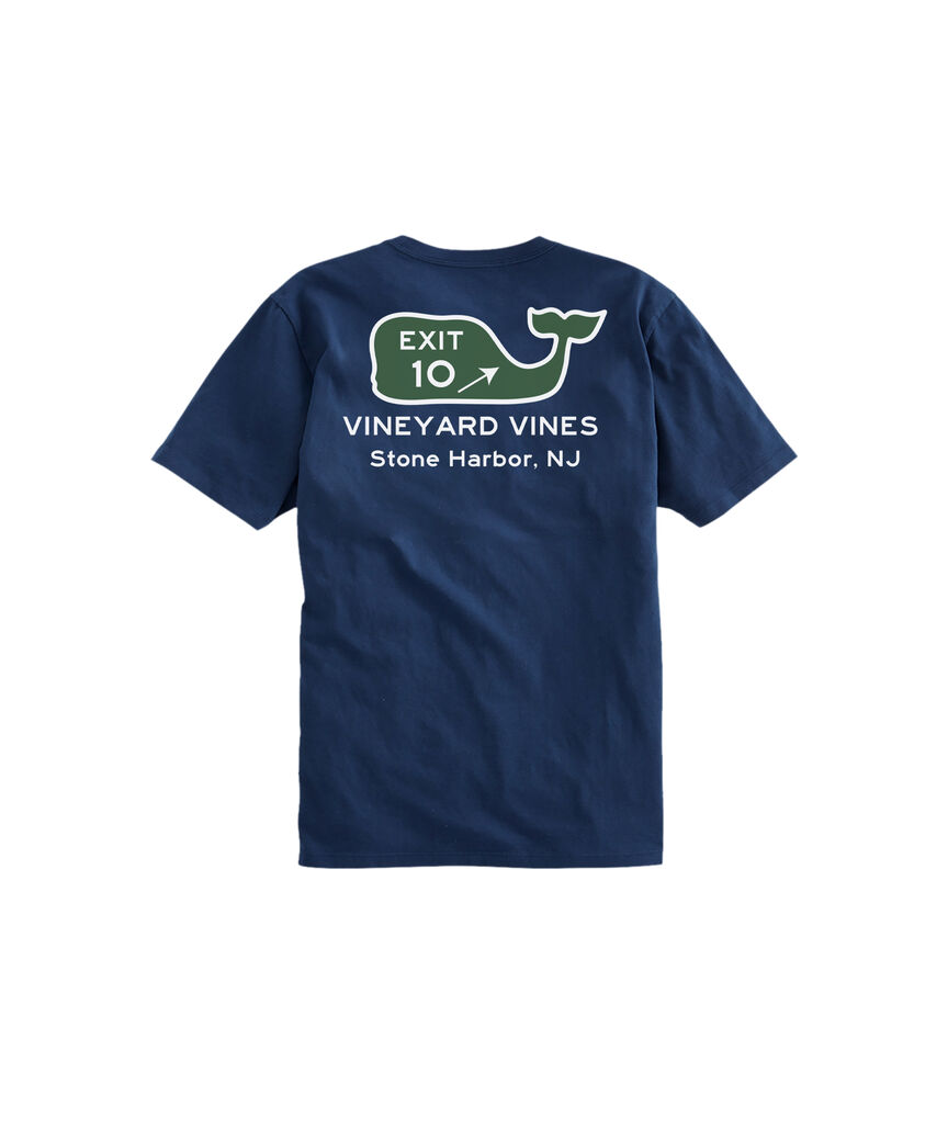 OUTLET Stone Harbor Exit 10 Sign Short-Sleeve Pocket Tee