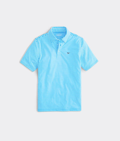 Vineyard Vines Boys' Winstead Stripe Sankaty Performance Polo Shirt (Blue) (Size: 2T)
