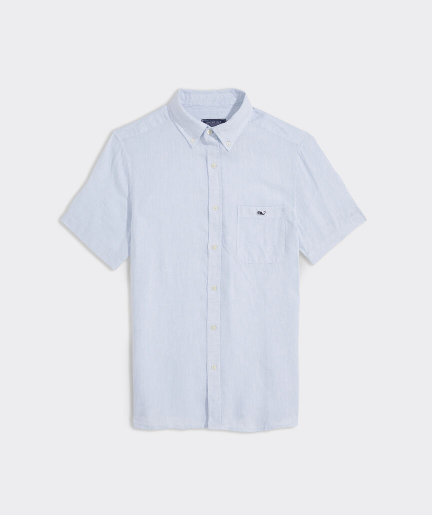 Linen Short-Sleeve Solid Shirt
