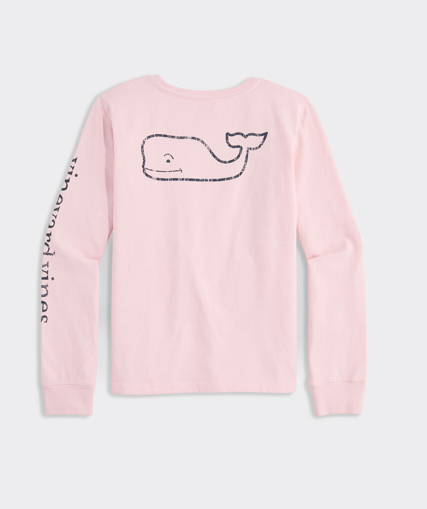 Girls’ Vintage Whale Long-Sleeve Pocket Tee