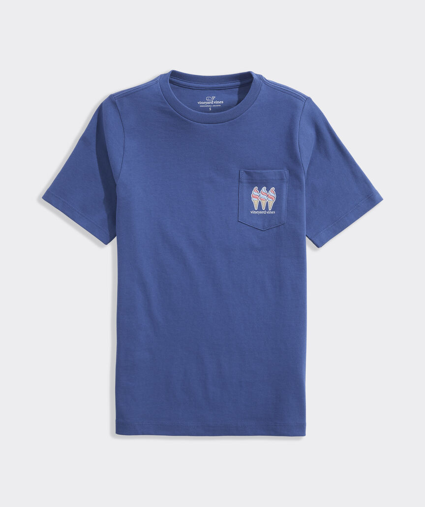 Boys' Ice Cream Cone US Flag Short-Sleeve Pocket Tee