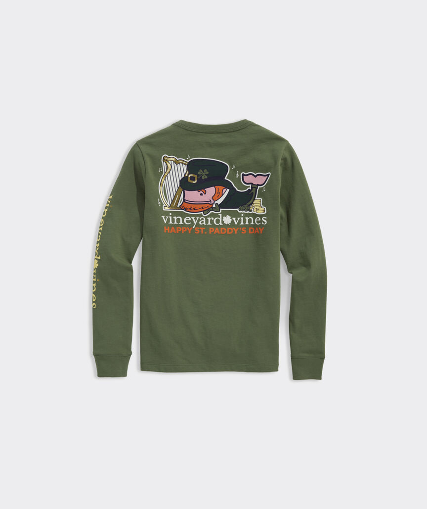 Boys' Harp Leprechaun Whale Long-Sleeve Pocket Tee