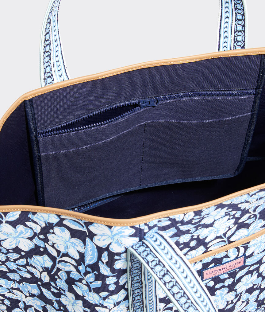 Hibiscus Floral Mix Print Tote Bag