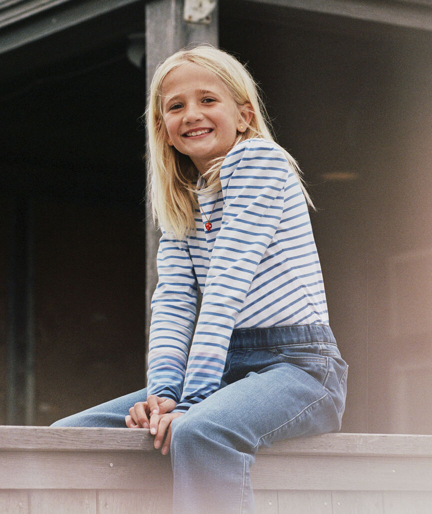 Girls' Puff-Sleeve Jersey Top