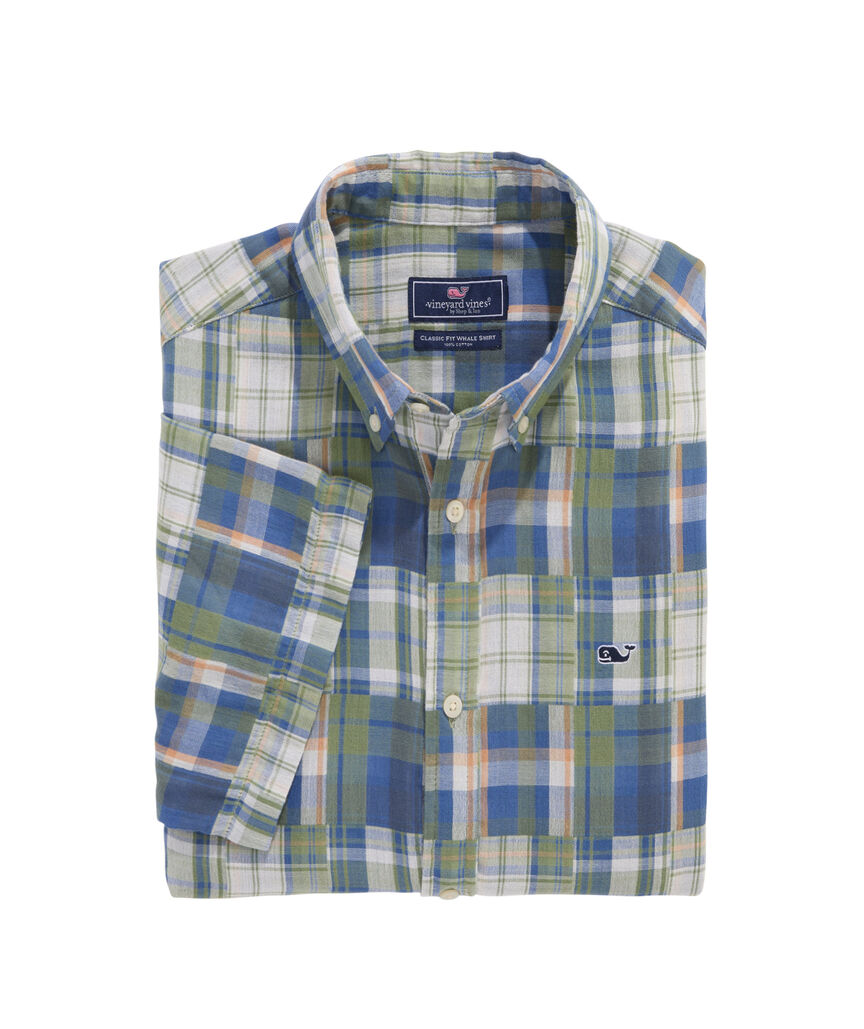 OUTLET Madras Short-Sleeve Double Cloth Shirt