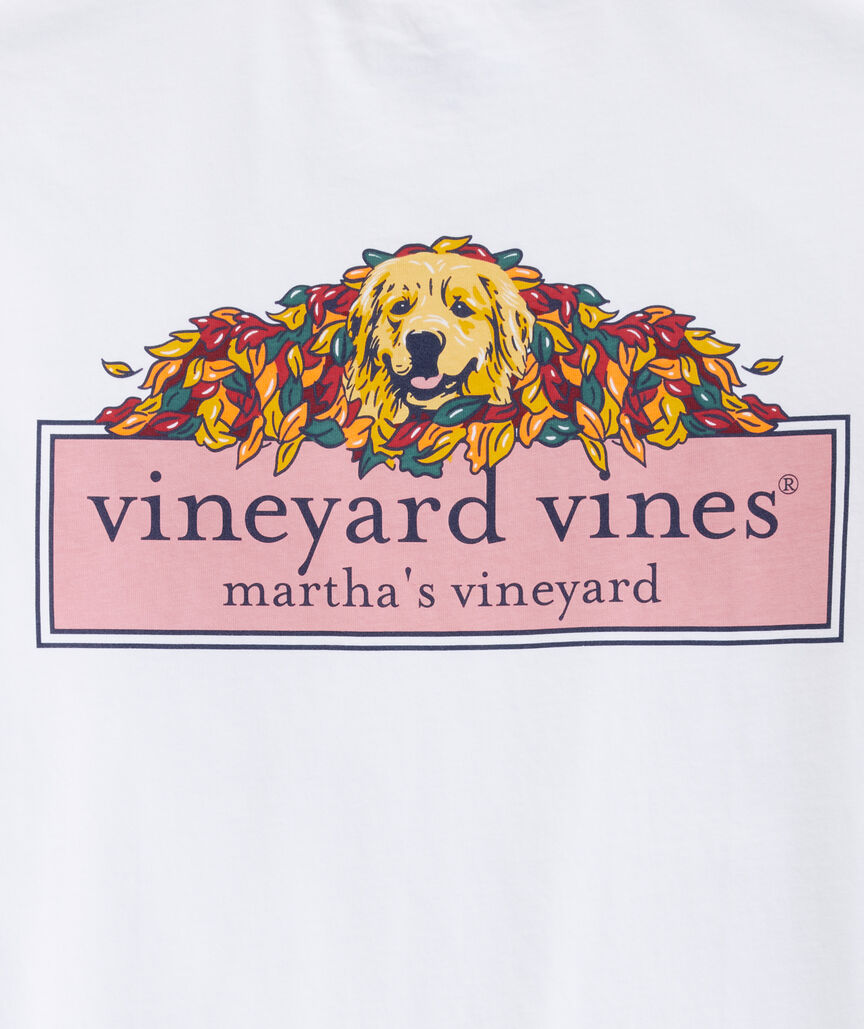 Dogs In Leaves Logo Box Long-Sleeve Pocket Tee