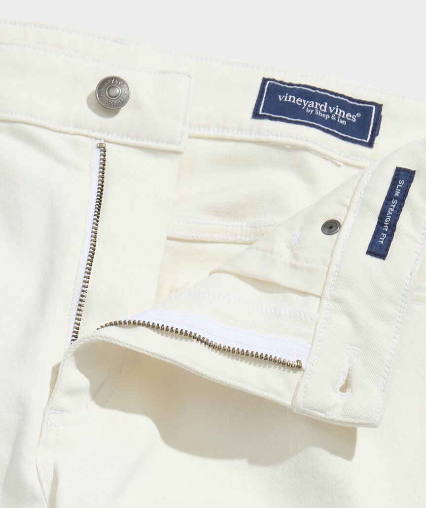 Slim Straight Ecru Jeans