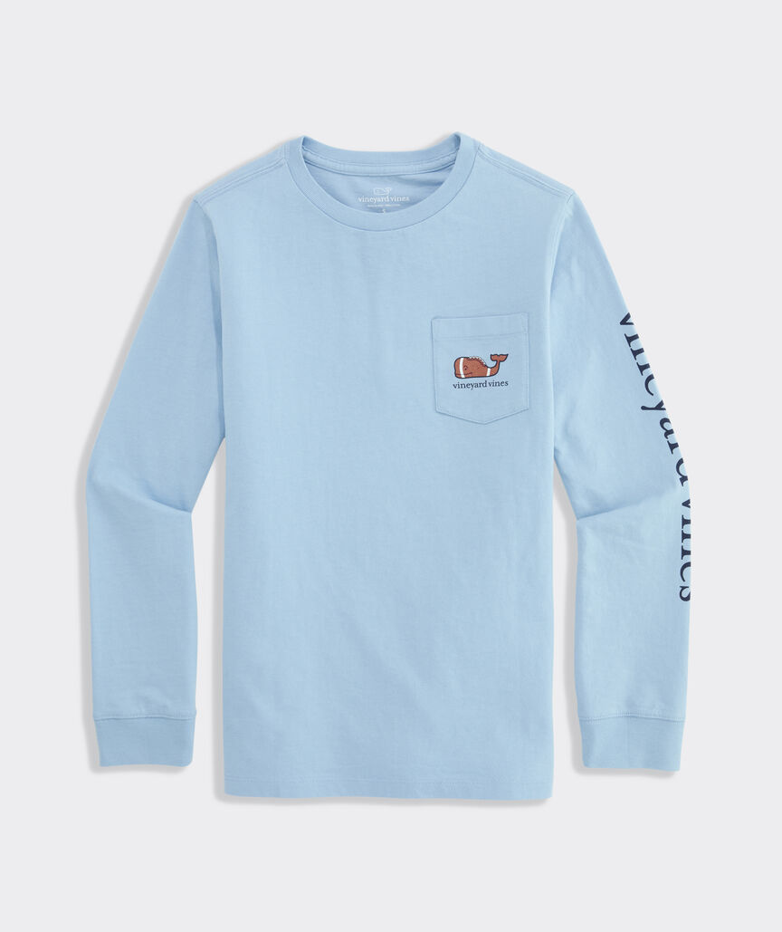 Boys' Whale Mary Football Long-Sleeve Pocket Tee